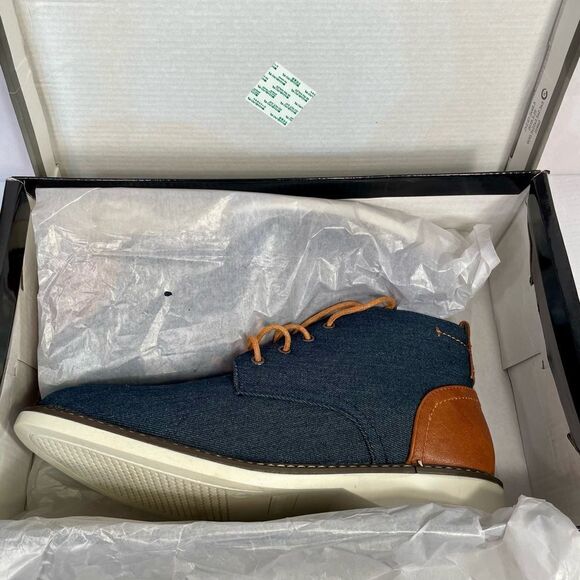 LONDON FOG BELMONT HOOT IN NAVY/COGNAC SIZE 9M NWT - Picture 2 of 7